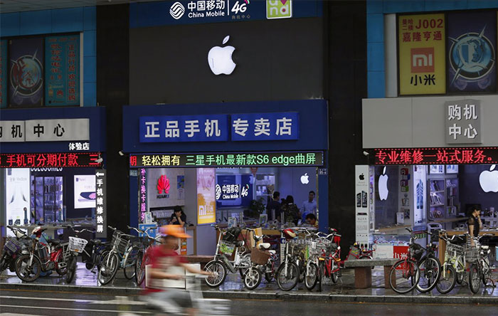 در جنوب شهر شنژن (Shenzhen) کشور چین بیش از 30 فروشگاه اپل وجود دارد که تنها یکی از آن‌ها فروشگاه اصلی اپل است.