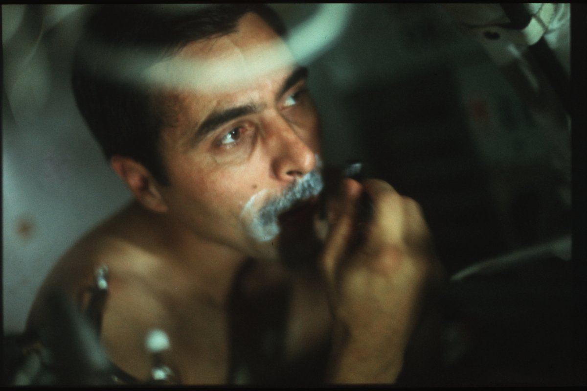 2 Even astronauts need a shave during a long trip