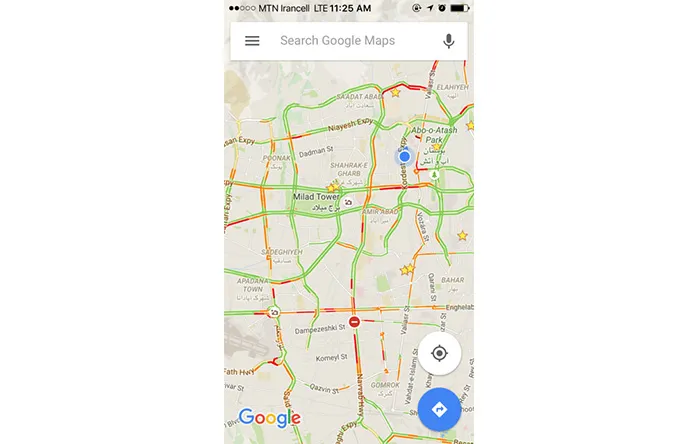 وضعیت ترافیک تهران