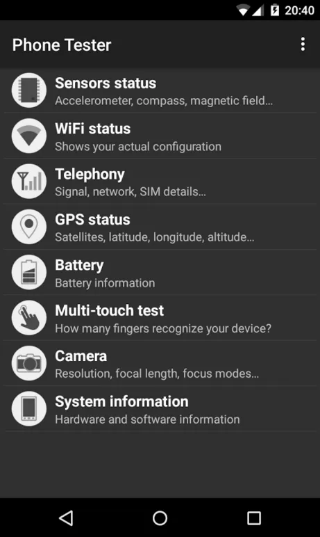 Phone Tester آزمایش