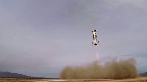The propulsion unit also landed safely, lowering itself vertically