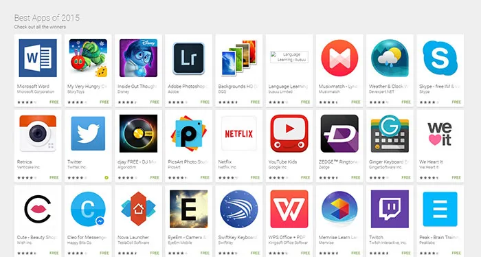 بهترین برنامه‌های گوگل پلی در سال 2015