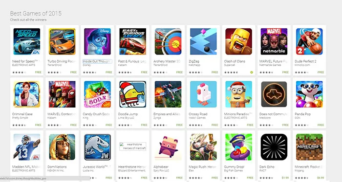 بهترین بازی‌های گوگل پلی در سال 2015