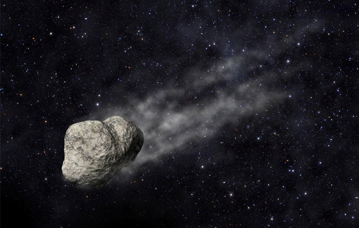 دنباله‌دار ۳۲۰۰ فیتون در مسیر خود تکه‌های کوچک سنگ و ذرات گرد و غبار بر جای می‌گذارد.