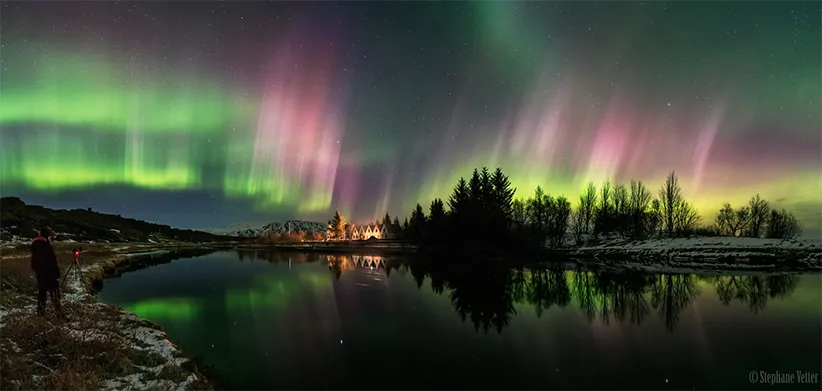 شفق‌های قطبی برفراز آیسلند. عکس از استفان وتر