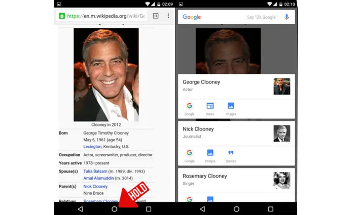 اندروید Now on tap