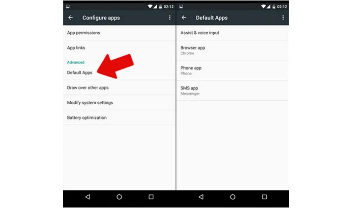 اپلیکیشن های پیش فرض
