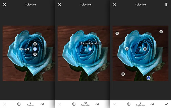 ویرایش حرفه ای عکس با Snapseed - ویرایش انتخابی ۲