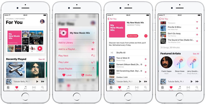 نقد و بررسی اپل موزیک در iOS 10