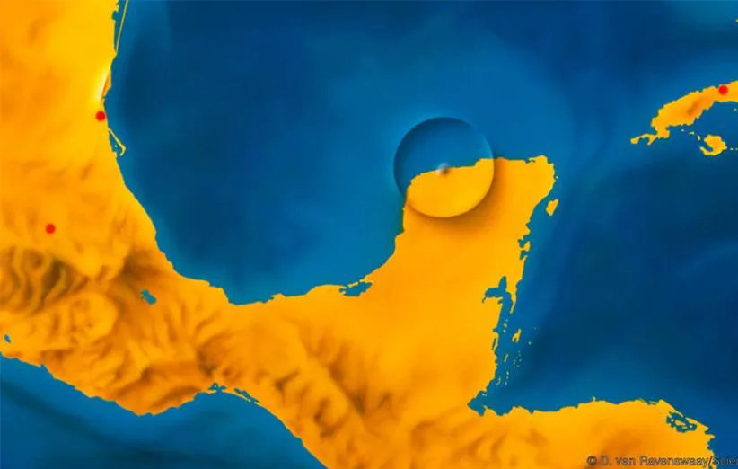 محل برخورد سیارک قاتل دایناسورها جایی نزدیک خلیج مکزیک بود. اکنون دهانه‌ی برخوردی کشف شده است.