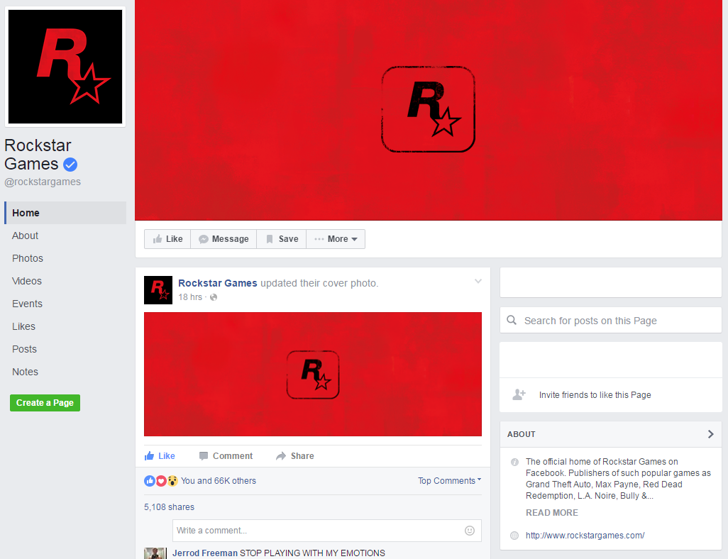 Rockstar Red Dead FB