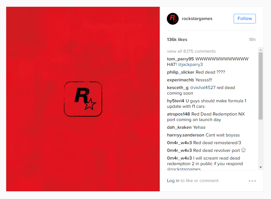 Rockstar Red Dead Instagram