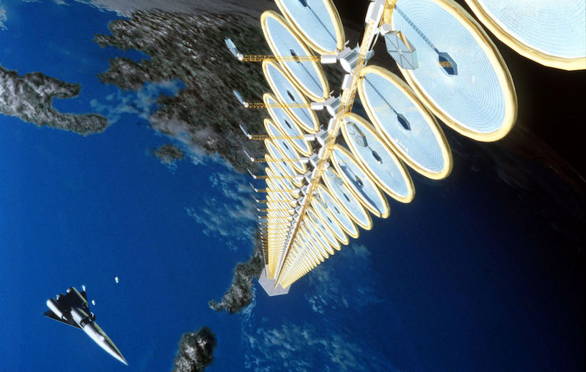 برج خورشیدی بر بستر آسانسور فضایی