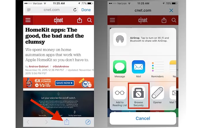 اپلیکیشن Browsecurely
