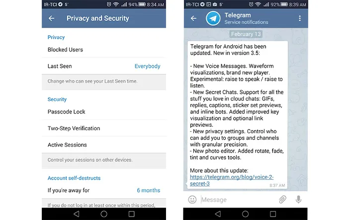 اپلیکیشن تلگرام