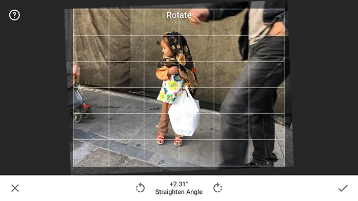اپلیکیشن ویرایش عکس Snapseed - چرخش