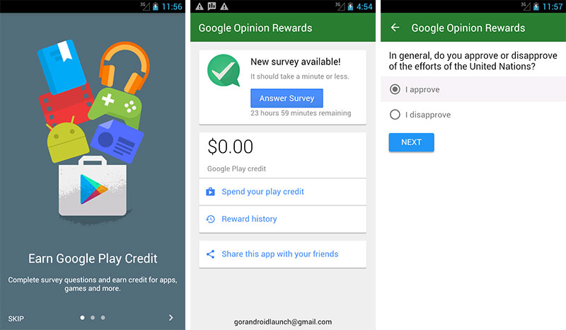 اپلیکیشن Google Opinion Rewards