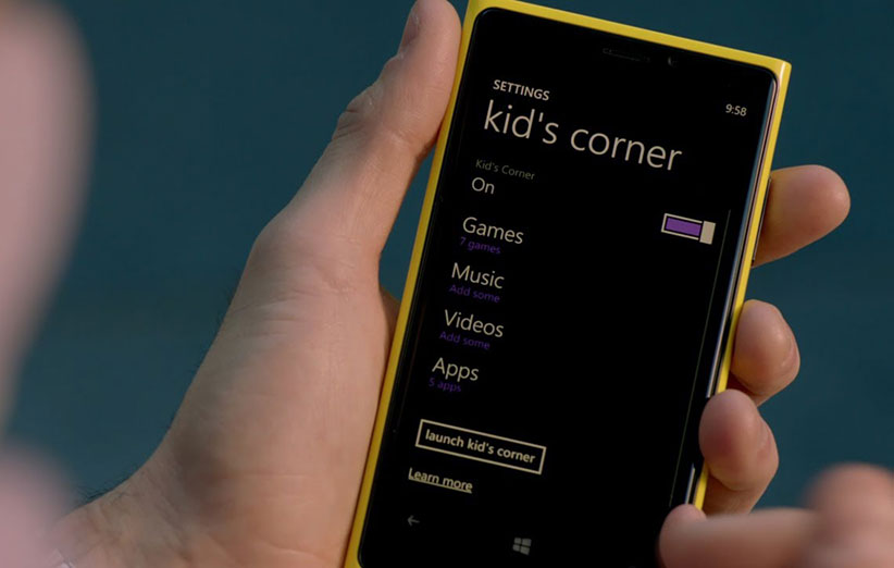 حذف Kids Corner در ویندوز ۱۰ موبایل