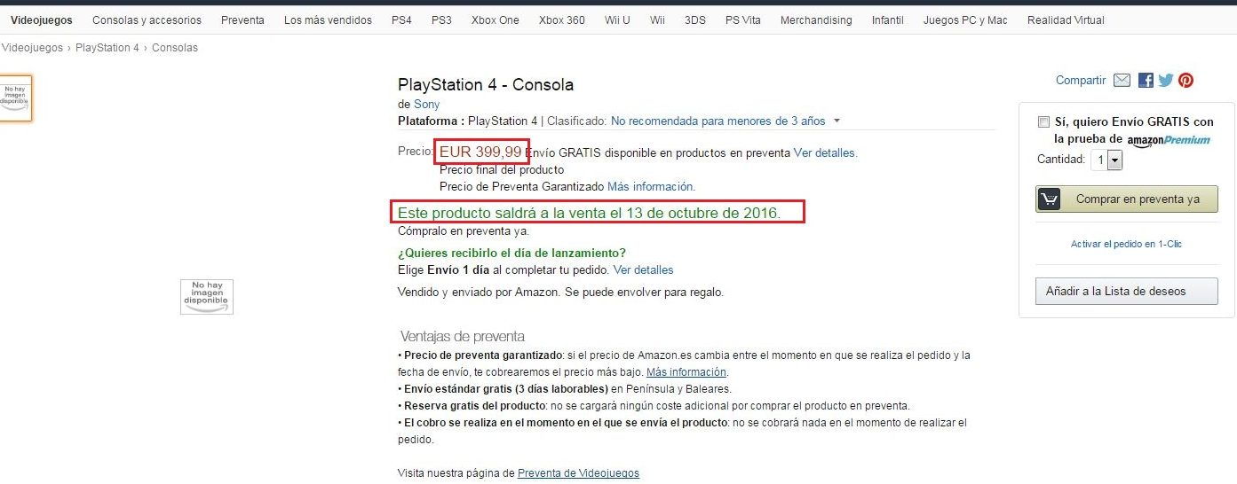 PS4 NEO Amazon Spain