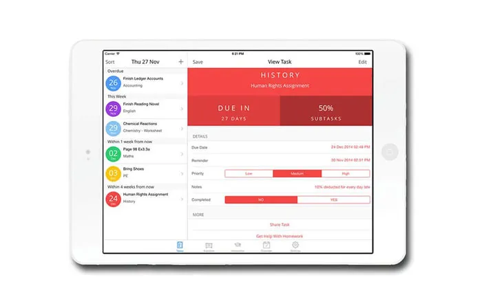 برنامه تحصیلی اندروید