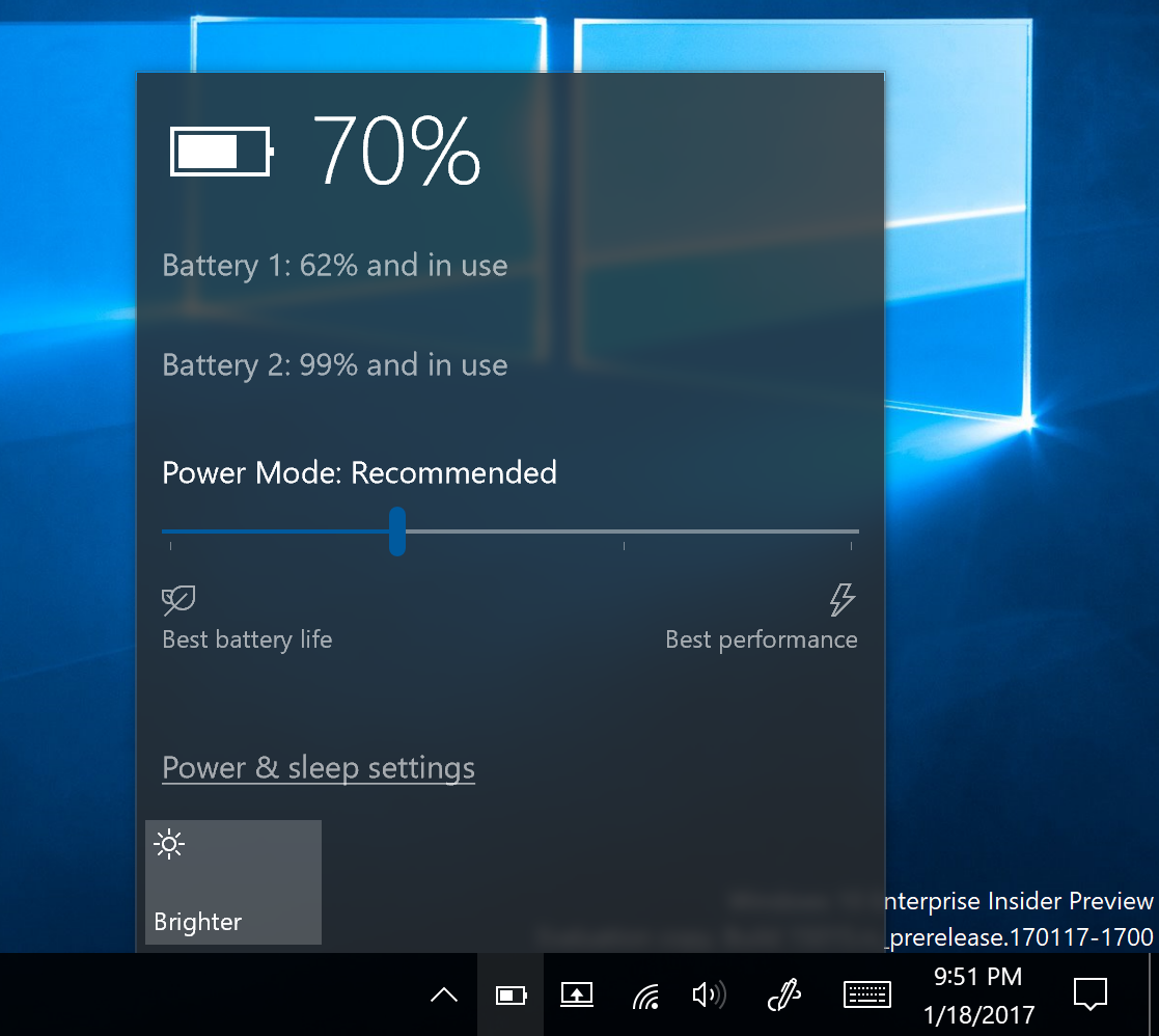 Battery Slider Windows 10
