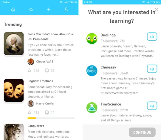 فلش کارت - اپلیکیشن تاینی کاردز