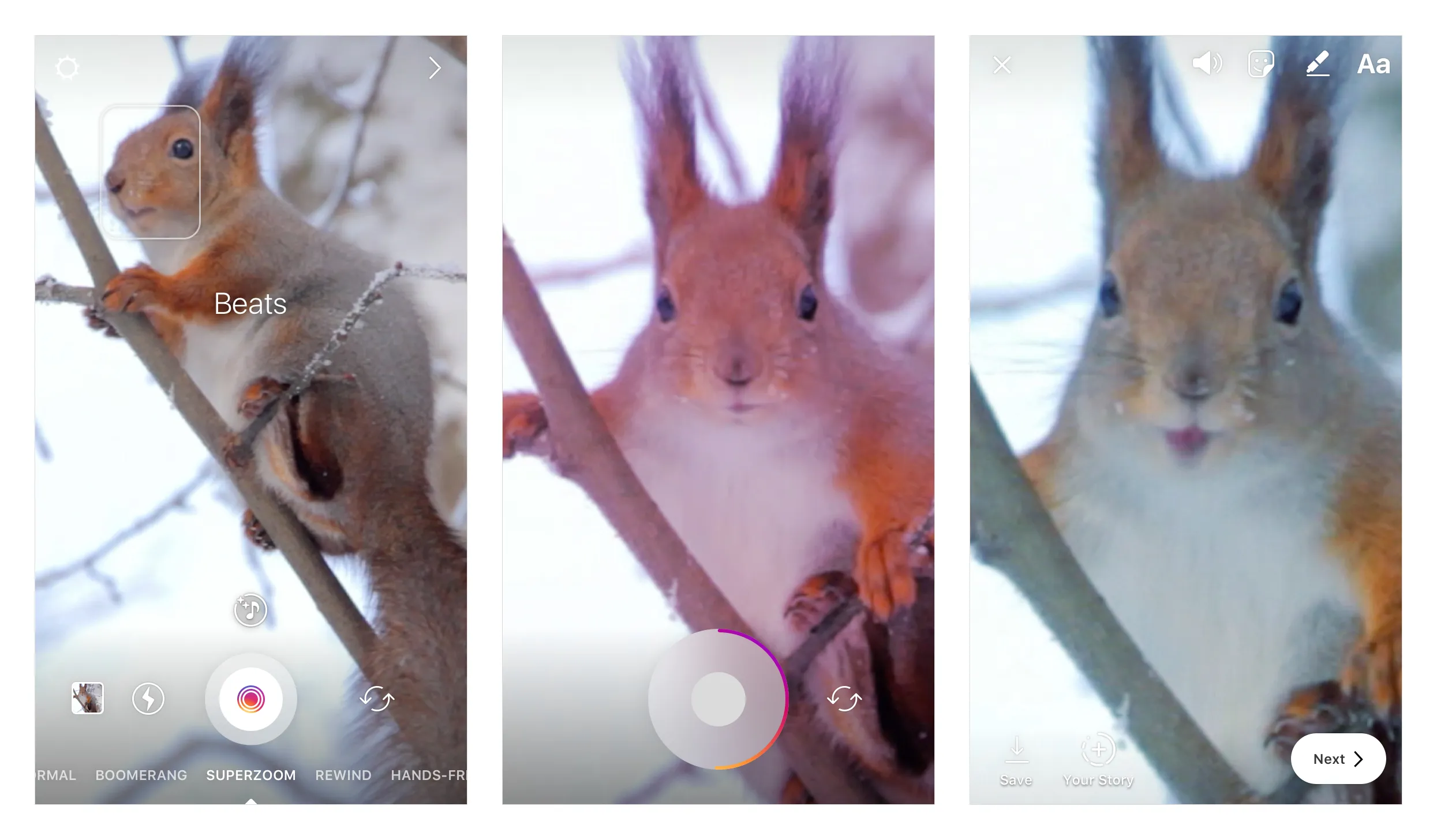 Superzoom اینستاگرام