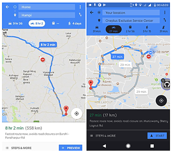 مسیریابی گوگل مپ