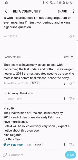 اندروید ۸ برای گلکسی اس ۸