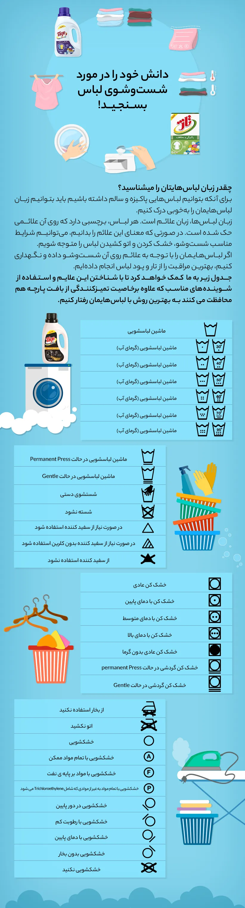 علایم شست و شوی لباس