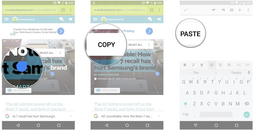 کپی و پیست کردن