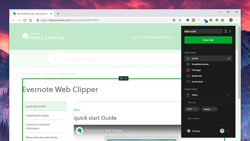 Evernote Clipper