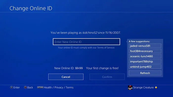 تغییر نام کاربری پلی استیشن