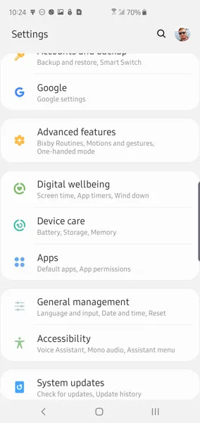 غیر فعال کردن اپ های سامسونگ