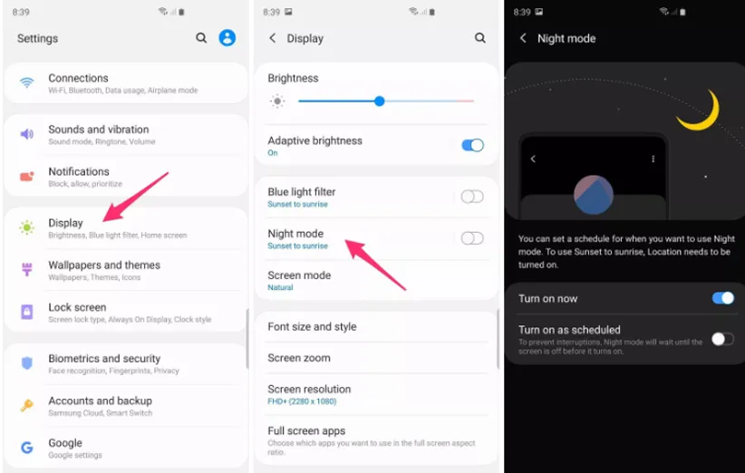 فعال سازی حالت دارک مود