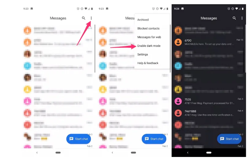 فعال سازی حالت دارک مود