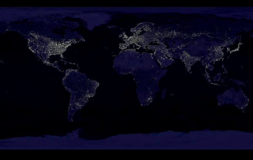 زمین در شب