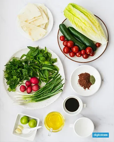 مواد لازم برای سالاد فتوش