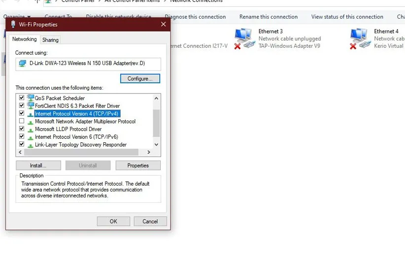 اتصال به اینترنت