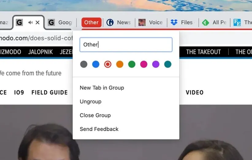 گروه‌ بندی تب‌ها در گوگل کروم