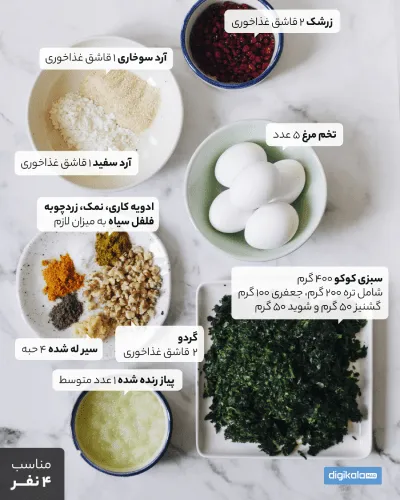 کوکو سبزی و سیب زمینی