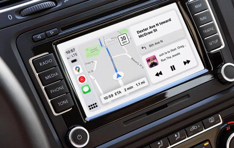 گوگل مپ در CarPlay اپل