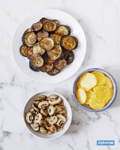 بادمجان، سیب زمینی و قارچ سرخ شده