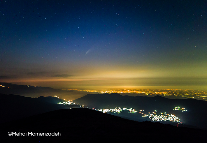 عکاسی با دوربین گوشی هواوی P40 پرو از دنباله‌دار نئووایز
