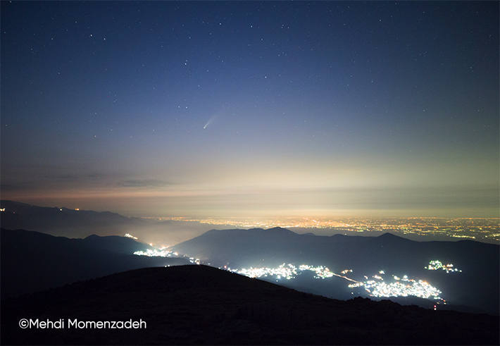 عکاسی با دوربین گوشی هواوی P40 پرو از دنباله‌دار نئووایز