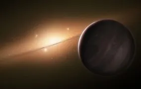 طرحی گرافیکی از یک سیاره‌ی بی‌ستاره