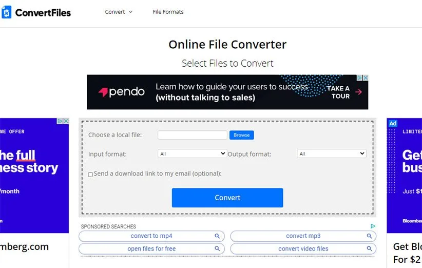 نمایی از سایت کانورت فایلز