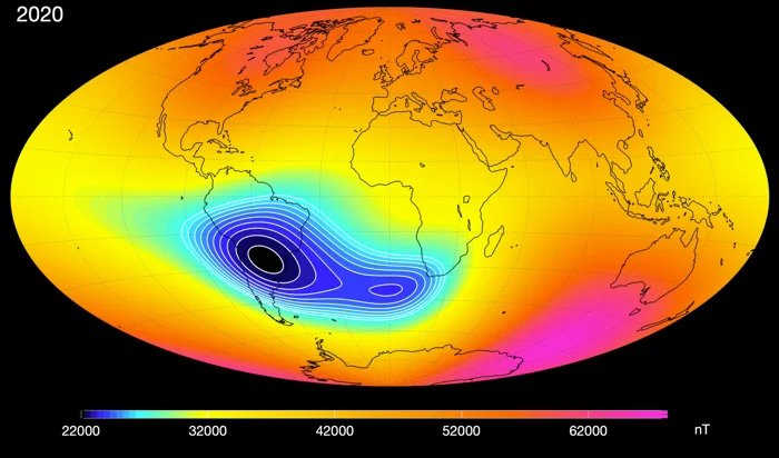 تجزیه‌ی ناهنجاری جنوب اقیانوس اطلس به دو بخش