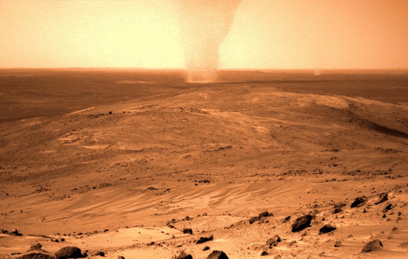 گردباد شنی در مریخ از نگاه مریخ‌نورد روح