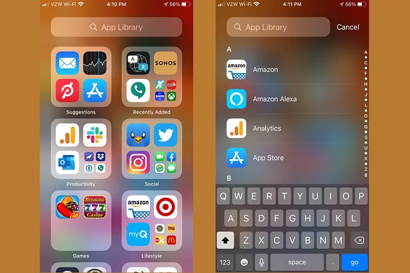 تصویری از محیط App Library در iOS 14
